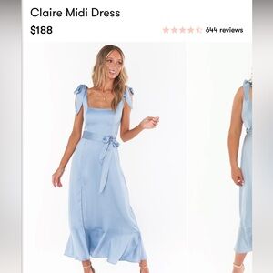 Show me your Mumu Claire midi dress NWT 
Steel Blue Luxe Satin XL